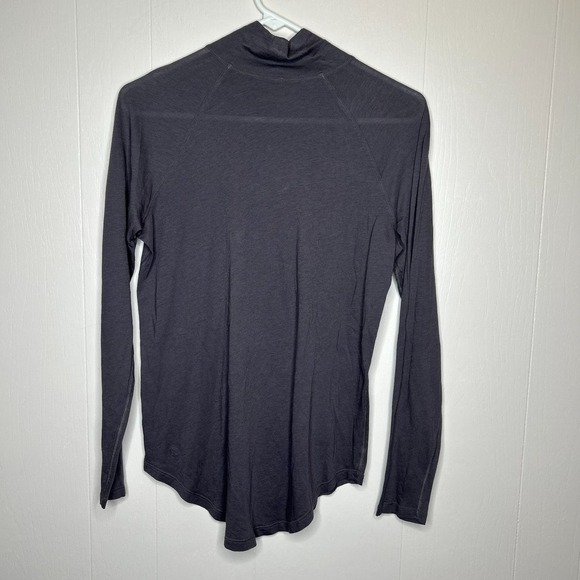 Lululemon Locarno Turtleneck Top Size 8 Dark Carbon Pima Cotton Long Sleeve - Picture 7 of 9